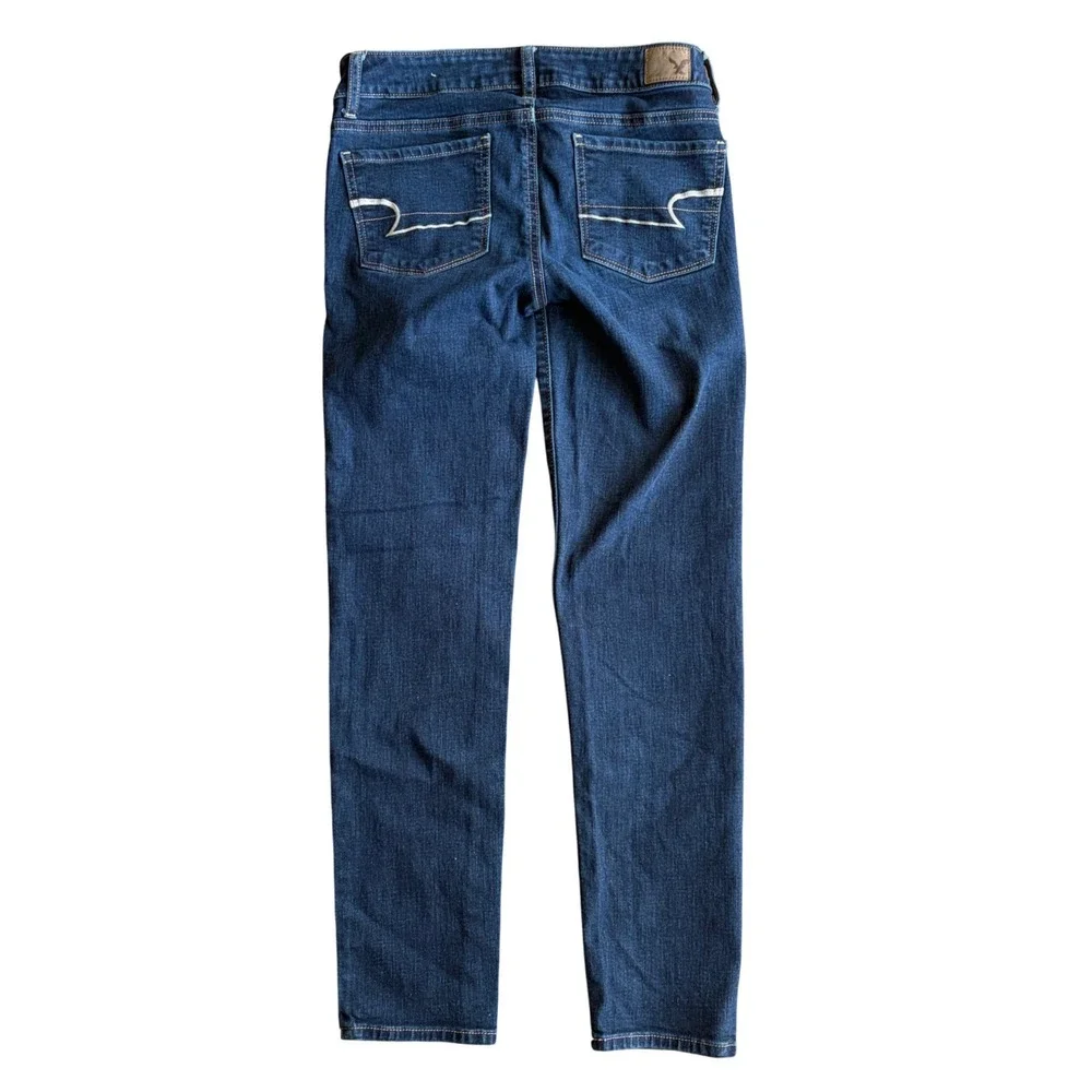 American Eagle Skinny Super Stretch Jeans Dark Wash Size 2 Short Indigo‎ Denim